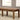 Gianna Rustic Dining Bench in Oak. The weathered finish of this bench draws attention to the sturdy solid wood framework while providing the necessary support for a worry-free dinner setting. The bench features an earthy-toned fabric that enhances the wood elements.